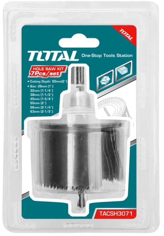 TACSH3071 TOTAL ΣΕΤ ΠΟΤΗΡΟΤΡΥΠΑΝΑ ΞΥΛΟΥ 7ΤΕΜ (TACSH3071) - Image 1