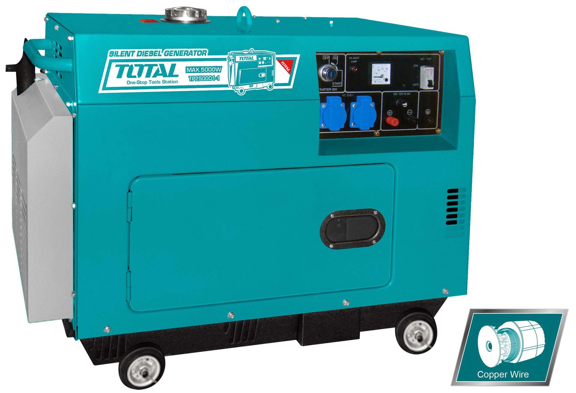 TP250001-1 TOTAL ΓΕΝΝΗΤΡΙΑ DIESEL ΜΟΝΟΦΑΣΙΚΗ ΚΛΕΙΣΤΟΥ ΤΥΠΟΥ 5.000W ΜΕ ΑΥΤΟΜ. ΜΕΤΑΓΩΓΙΚΟ ΠΙΝΑΚΑ ATS (TP250001-1) - Image 1