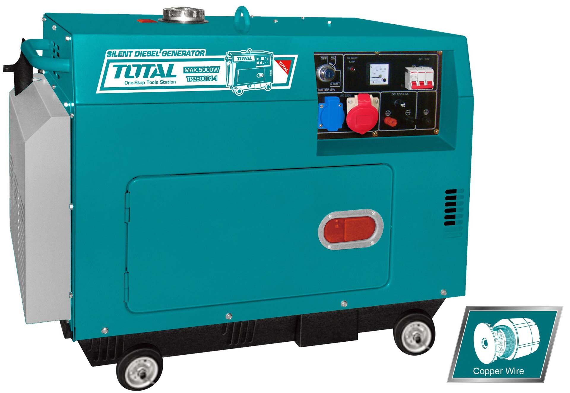 TP250003-1 TOTAL ΓΕΝΝΗΤΡΙΑ DIESEL ΤΡΙΦΑΣΙΚΗ ΚΛΕΙΣΤΟΥ ΤΥΠΟΥ 5.000W ΜΕ ΑΥΤΟΜ. ΜΕΤΑΓΩΓΙΚΟ ΠΙΝΑΚΑ ATS (TP250003-1) - Image 1