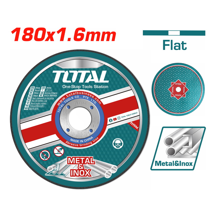 TAC2161801 TOTAL ΔΙΣΚΟΣ ΚΟΠΗΣ ΙΣΙΟΣ ΙΝΟΧ / ΜΕΤΑΛΛΟΥ 180 Χ 1.6mm (TAC2161801) - Image 1