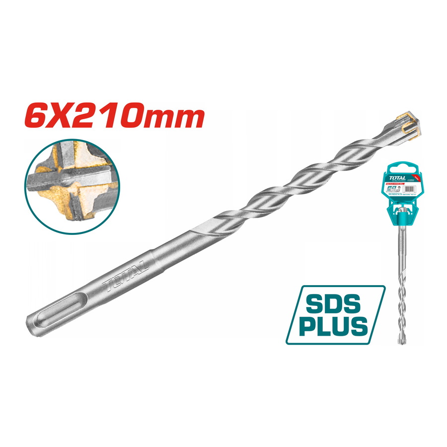 TAC310603C TOTAL ΔΙΑΜΑΝΤΟΤΡΥΠΑΝΟ SDS-PLUS S4L 6 X 210mm (TAC310603C) - Image 1