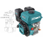 TOTAL ΕΠΑΓΓ. ΚΙΝΗΤΗΡΑΣ ΒΕΝΖΙΝΗΣ 163cc - 5.5HP ΣΦΗΝΑ (TGEN16811)