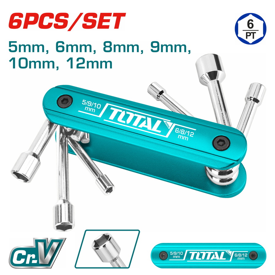 THFND061 TOTAL ΣΕΤ ΣΟΥΓΙΑΣ ΚΑΡΥΔΑΚΙΑ ΕΞΑΓΩΝΑ 5-12mm 6ΤΕΜ (THFND061) - Image 1