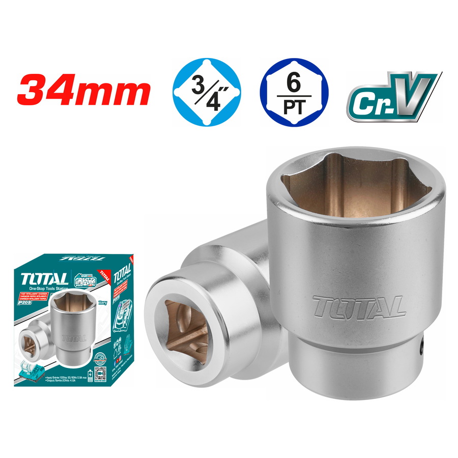 THHAST34341 TOTAL ΕΠΑΓΓ. ΚΑΡΥΔΑΚΙ ΕΞΑΓΩΝΟ 3/4" - 34mm (THHAST34341) - Image 1