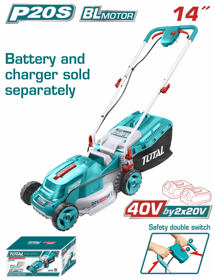 TLMLI2014 TOTAL ΜΗΧΑΝΗ ΓΚΑΖΟΝ ΜΠΑΤ. Li-ion 2X20V / 34cm ΧΩΡΙΣ ΜΠΑΤΑΡΙΑ & ΦΟΡΤΙΣΤΗ (TLMLI2014) - Image 1