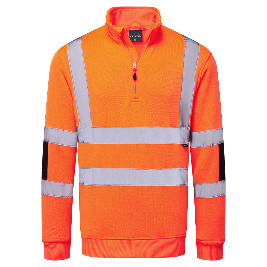 B314ORR.jpg Hi-Vis Knit 1/2Zip Sweatshirt - Image 1