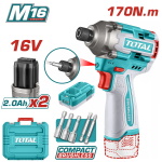 TOTAL ΕΠΑΓΓ. ΠΑΛΜΙΚΟ ΚΑΤΣΑΒΙΔΙ ΜΠΑΤ. Li-ion 16V / 2Ah / 170Nm / 2 ΜΠΑΤ (TIRLI16178E)
