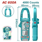 TOTAL ΕΠΑΓΓ. ΑΜΠΕΡΟΤΣΙΜΠΙΔΑ ΨΗΦΙΑΚΗ 600Α AC/DC True RMS (TMT766001)