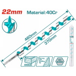 TOTAL ΤΡΥΠΑΝΙ ΞΥΛΟΥ ΤΥΠΟΥ ΑΡΙΔΑΣ 40Cr 22 Χ 460mm (TAC3522)