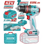 TOTAL ΕΠΑΓΓ. ΔΡΑΠ/ΒΙΔΟ ΚΡΟΥΣΤΙΚΟ ΜΠΑΤ. Li-ion 42V / 2Ah / 69Nm / 2 ΜΠΑΤ BL Motor (TIDLI426982E)
